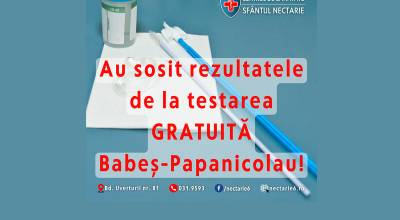 Au sosit rezultatele de la testarea gratuită Babeș-Papanicolau!